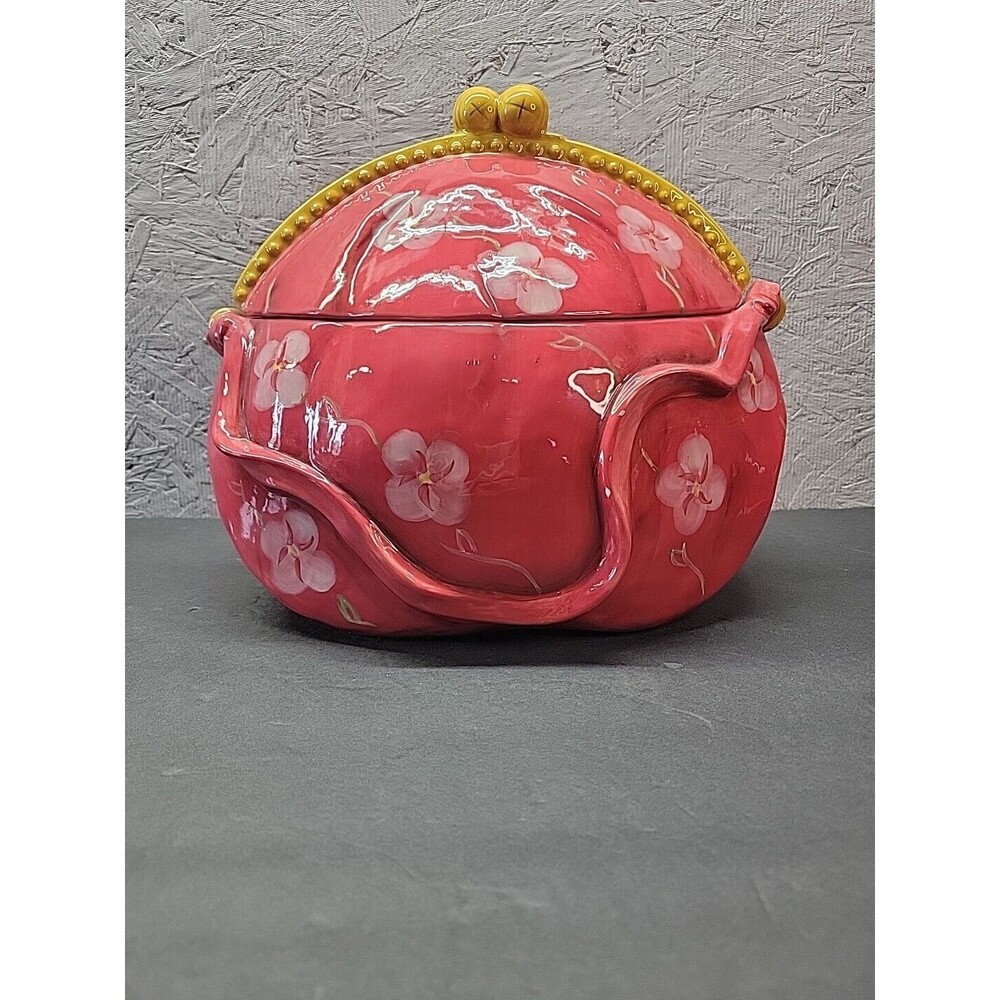 Certified International Cookie Jar Purse Shaped Floral Deb Collins‎
